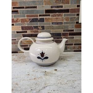 Vintage Porcelier Vitreous China Teapot Floral Spray, As Is